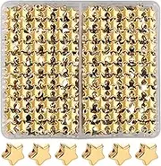 ZenBeya 400PCS Star Spacer Beads for Bracelets, Large Hole Loose Bulk Bracelet Charm Star Beads for Friendship Bracelet Jewelry Necklace Craft DIY Making Valentine Christmas Birthday Gift, Gold