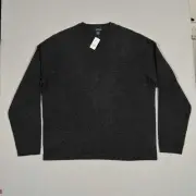 NEW Brooks Brothers 346 Sweater Mens XL Lambswool Cashmere Blend Black Vneck