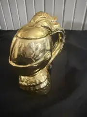 2001 MEDIEVAL TIMES KNIGHT ARMOR HELMET Mug Stein GOLD Plated Jousting