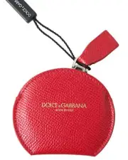 Dolce & Gabbana Round Coin Purse Red Leather - Other -Size One Size