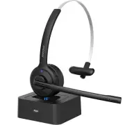 Bluetooth 5.0 Office Trucker Headset Noise Cancelling Handsfree Headphone w Mic