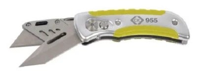 C.K TWIN-BLADE FOLDING UTILITY KNIFE Retractable, Anodised Aluminium Handle