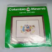 Vintage Columbia Minerva Crewel Kit Children's Nativity Scene New Sealed