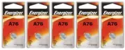 5 pcs Energizer A76 Alkakine Coin 1.5V Batteries Single Pack LR44 357 Exp 2021