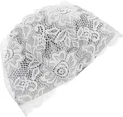 Yardwe Pu Material Women's Swimming Cap Lace Elastic Bath Cap for Women Fashion and Comfortable