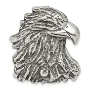 Sterling Silver Antiqued Eagle Head Pendant