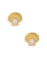 Aqua 8 Other Reasons Wave Shell Earrings - Exclusive