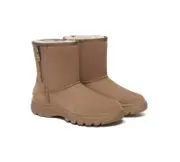 AUSTRALIAN SHEPHERD® UGG Boots Sheepskin Wool Zipper Short Outdoor - Chestnut / AU Ladies 13 / AU Men 11 / EU 44