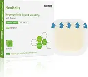 Hydrocolloid Bandages Hydrocolloid Wound Dressing with Border 4''x4'' for Light to Medium Exudate Wounds, Bed Sore, Pressure Ulcer, Minor Burns, Abrasions, Cuts, Superficial Wound 10 Packs by NeuHeils