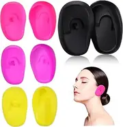 VICASKY Hairdressing Ear Covers 4 Pairs Bath Shower Cap Hair Dye Protector Soft Silicone Ear Protection Random Color