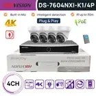 Hikvision 4CH 4K 8MP IP Camera Home CCTV Security System MIC IR30M PoE Outdoor