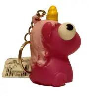 Pink Unicorn Rubber Toy Squeeze Eyes Pop Out Keychain Stress Fidget Tiny 2"