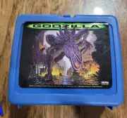 Vintage Godzilla Movie 1998 Lunchbox And Thermos Blue Plastic Thermos Brand