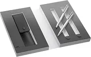 Lamy 1230490 Set Retractable Ballpoint Pen and Mechanical Pencil with Leather case in Gift Box M 206/106 Brushed, Silver