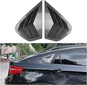 Car Rear Side Window Louver Vent Shutter Cover Trim Compatible for BMW X6 E71 E72 2008 2009 2010 2011 2012 2013 2014 Accessories(Carbon Fiber Style)