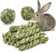 Episkey 12 Pcs Rabbit Chew Toys, Natural Timothy Grass Hay Ball Bunny Molar G...