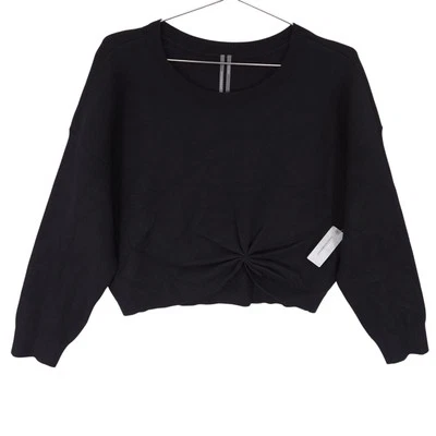 Anthropologie Sweater Womens LP Black Twist Front Detail Long Sleeve Pullover