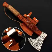 PREMIUM HANDMADE VIKING AXE HUNTING CARBON STEEL HATCHET AXE ROSEWOOD Slicer AU