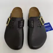 Birkenstock New with Box Boston Bold Gap Black Leather Regular Width Select Size