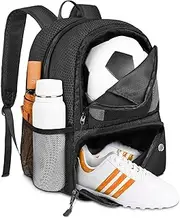Soccer Bag,Large Sports Bag with with Separate Ball & Shoe Compartments,Youth Soccer Backpack for Basketball