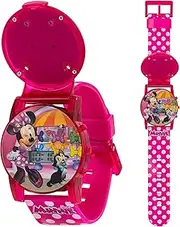 Accutime Disney Minnie Mouse Boutique LCD Pop Musical Watch (Model: MBT3714SR), Pink, Minnie - Two-tone, Rhinestones, Modern