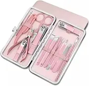 Nail Clippers Set Anti-Splash Nail Clippers Pedicure Knife Portable Foot Nail Clipper Nail Clipper Set for Men and Women Household Eyebrow Trimmer Manicure Set(Pink)