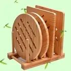 Bamboo Trivet Kitchen Bamboo Hot Pads Trivet Natural Bamboo Trivet Mat, Set of 4