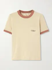 [Chloé] Chloé - Printed Cotton-jersey T-shirt - Beige - x small x small Neutrals