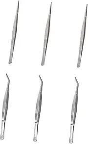 Gardening Accessory 6pcs 304 Steel Pointed Tweezers Small Tongs for Planting Seedlings