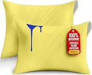 Utopia Bedding Waterproof Pillow Protectors Zippered Standard Size (2 Pack, Yellow), Zippered Pillowcases, Bed Bug Proof Pillow Encasement Covers 20 x 26 Inches