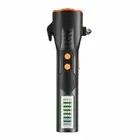 Emergency Torch Rechargeable Flashlight Black light With Magnet Safety Hammer