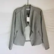 NEW Calvin Klein Women's Size Small Gray Open Front Draped Cardigan Jacket NWT