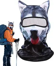 [Acunny] Sunproof Face Cover, Cute Ski Mask with Ears, Animal Print, Breathable Masque Sun Protection, Winter Headwear Cover, Full Cover with Ears for Activities, c