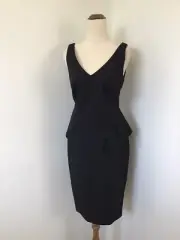 Portmans Black Peplum Stylish Dress -Size 10-BNWT