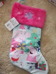 Ruz Peppa Pig Christmas Stocking- Peppa, Presents- 16" Embroidered- New!