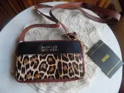 BADGLEY MISCHKA Leopard Vegan Leather Pouch Belt Bag Fanny Pack New