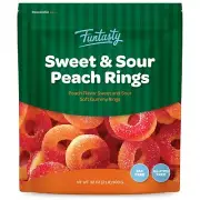 Funtasty Peach Rings Soft Gummy Candy, Sour and Sweet, 2 Pound Pack