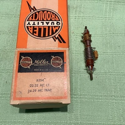 Miller 6254 Bifilar Wound TV IF Transformer With Traps 22-32mC IF 24-29mC Trap