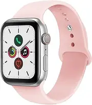 for Apple Watch Band 38mm 40mm 41mm 42mm 44mm 45mm 46mm 49mm Soft Silicone Sport Strap Compatible for Apple iWatch Ultra Series 10/9/8/7/6/5/4/3/2/SE 2/SE(Light Pink,38/40/41/42mm(Series 10)-S/M)