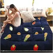 Lamb Wool Mattress Topper,Japanese Futon Mattress,Super Soft Floor Sleeping Pad,Foldable & Portable Thick Mat for Camping Guest Lounger Bed,Queen and King Size