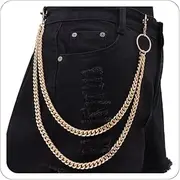 [Xeyau] Wallet Chains for Men Jean Chains Punk Hip Hop Pant Chain Cross Rivet Goth Accessories Chain for Jeans Pocket Chain Belt Chain Men Christmas for Husbands