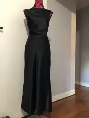 Bec and Bridge 12 Dress Black A Line Midi Back Cutout Exposed Zip New RRP$320