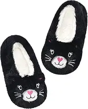 [Panda Bros] Kid's Animal Slipper Socks, Cartoon Cozy Fleece Indoor Slipper, Fluzzy Warm bedroom Shoes