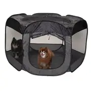 Portable Dog Playpen Cat Tent, Pet playground/kennel foldable Extra Large Gray