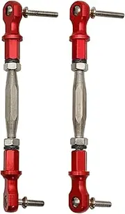 FLMLF Alloy Steering Turnbuckle Tie Rod Red for 1/5 RC HPI Baja RV KM 5B 5T 5SC RC Car Parts
