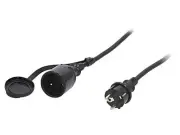 W-97020 Extension cable sockets: 1 rubber black 3x15mm2 10m 16A KEL