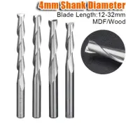 2 Flute Carbide Flat Nose End Mill Cutter CNC Router Bit 4mm Dia For MDF Wood