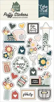 3 Pack Echo Park Puffy Stickers-Good To Be Home TH336066
