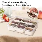 9-Compartments Divided Serving Tray Seasoning Spice Box Jar Storage Container AU