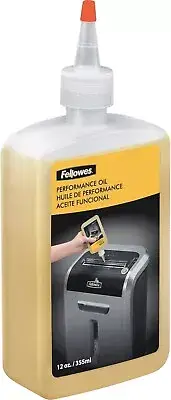 Fellowes Powershred Performance Shredder Oil, 12 Oz. Extended Nozzle Bottle